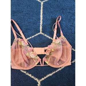 Victoria Secret Women's Embroidered Floral Light Support Bra- 34D